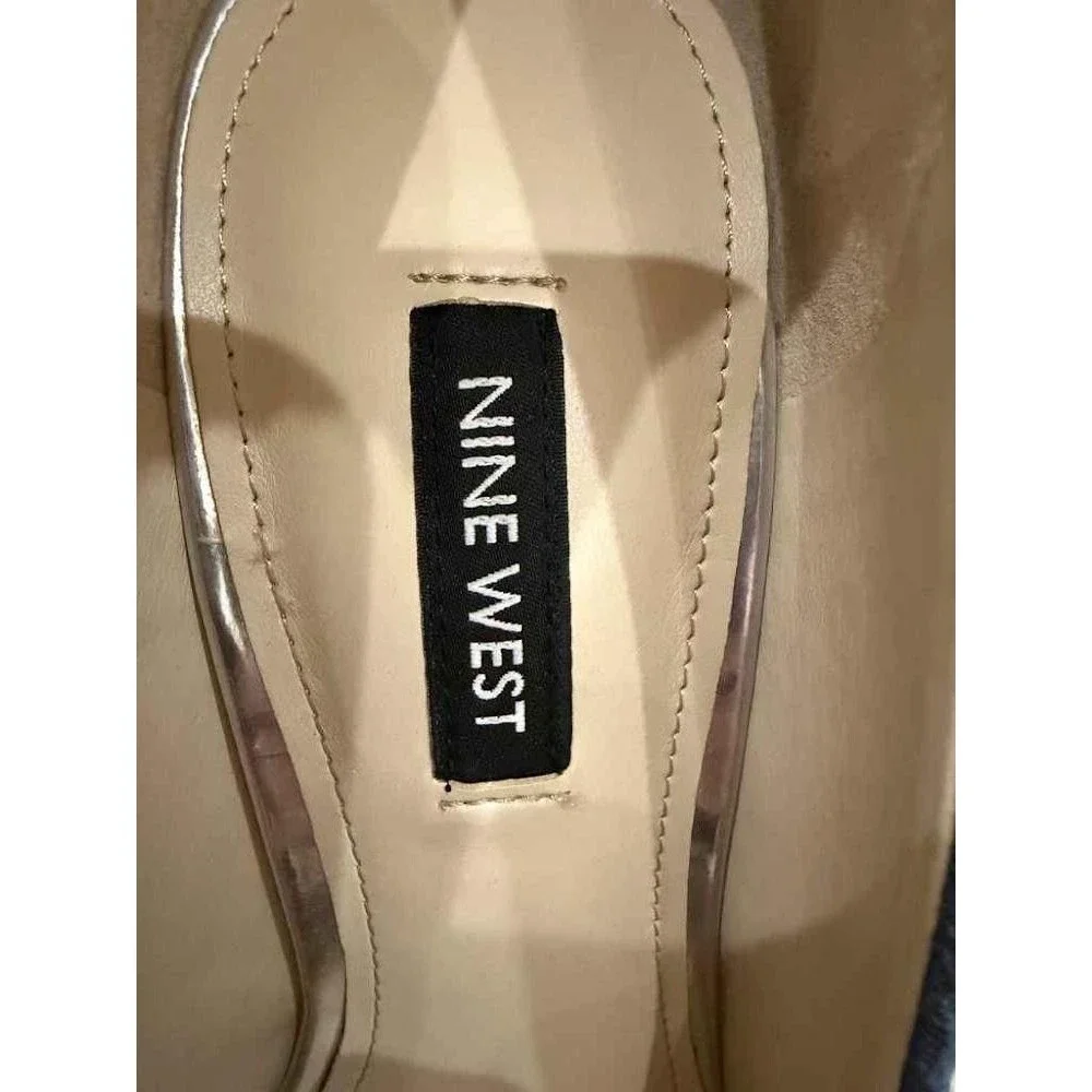 Nine West Fresh Pointed Toe Distressed Denim Pumps Heels 7.5